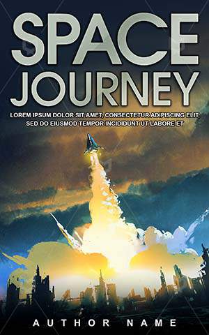 Adventures-book-cover-sci-fi-space-ship-science-fiction-rocket-sky