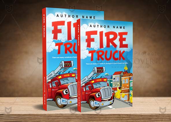 Children-book-cover-design-Fire Truck-back
