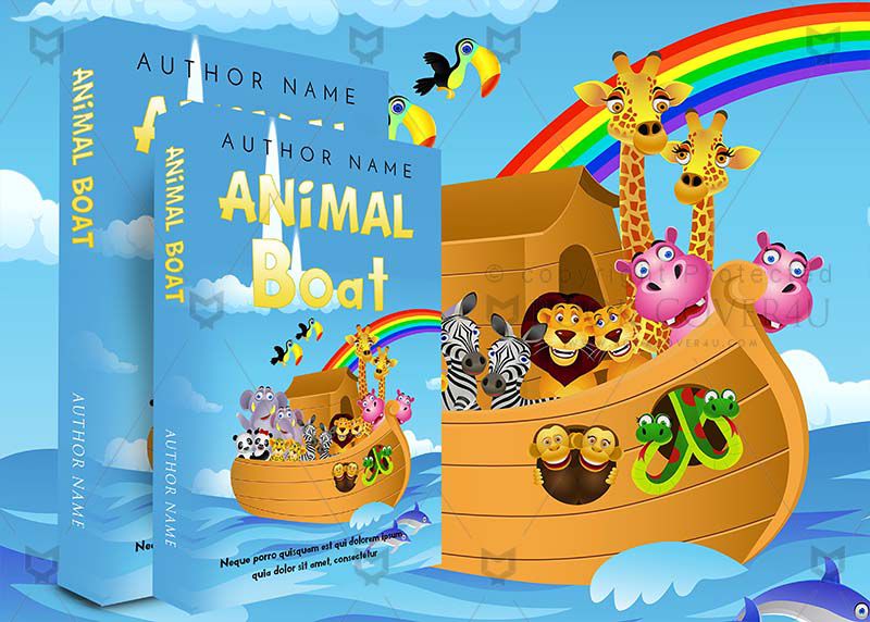 Children-book-cover-design-Animal Boat-back