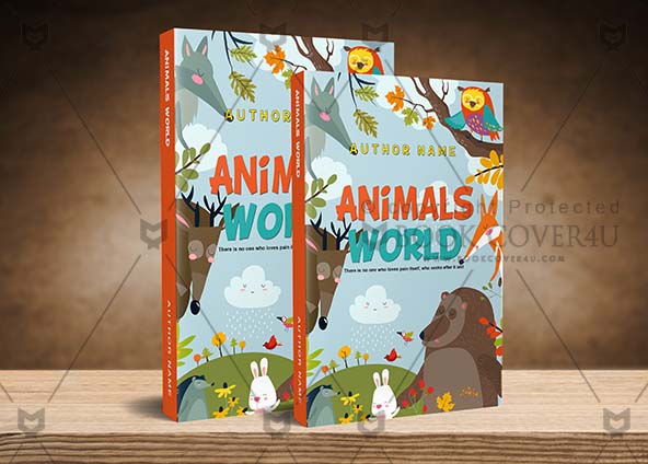 Children-book-cover-design-Animals World-back