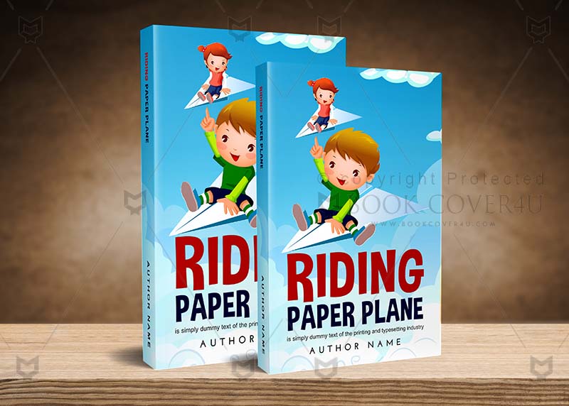 Children-book-cover-design-Riding Paper Plane-back