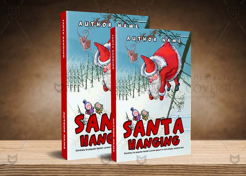 Children-book-cover-design-Santa Hanging-back