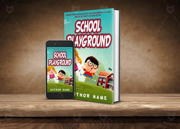 Children-book-cover-design-School playground-back