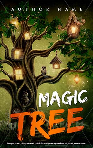 Children-book-cover-kids-tree-house-magic-scary