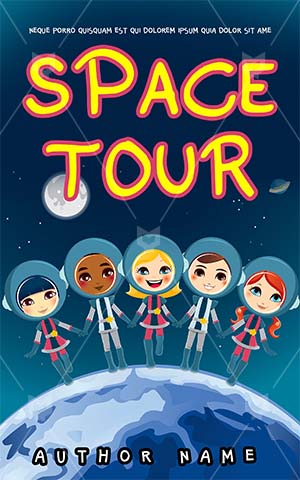 Children-book-cover-kids-space-tour-education-friends