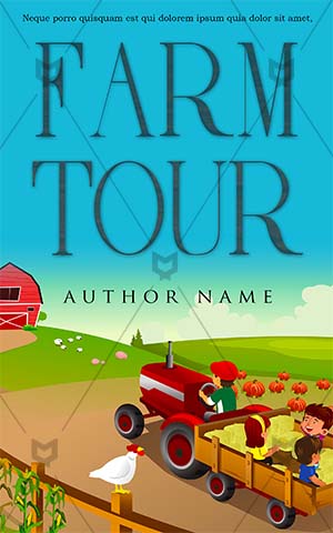 Children-book-cover-farm-kids-tour-trip-Village