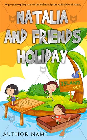 Children-book-cover-kids-playing-girls-cousins-island