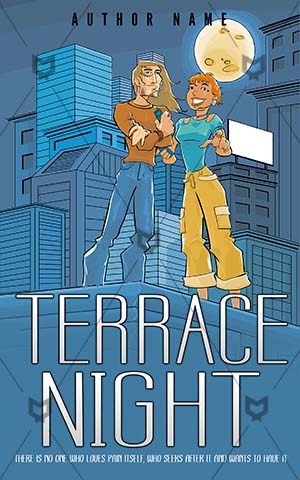Children-book-cover-cartoon-trrace-night