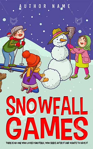 Children-book-cover-kids-play-snowball