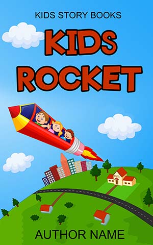 Children-book-cover-kids-story-rocket-cartoon