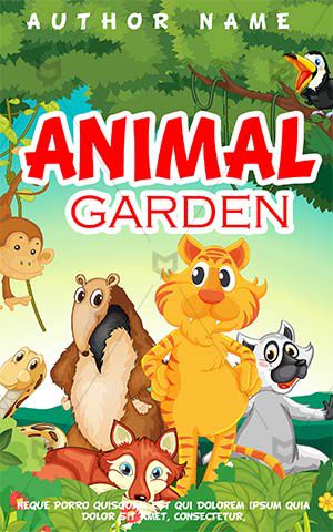 Children-book-cover-Animal-garden-animal-story-cat-orange-cartoon-kids-design-designs-for