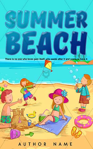 Children-book-cover-Beach-Summer-Sand-Vacation-Making-Castle-Childhood-Preschool-Bucket-Child-Friendship-Playful-Sea