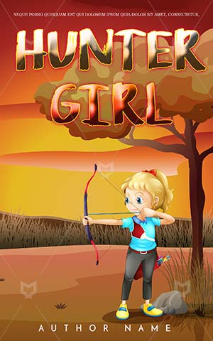Children-book-cover-Bow-Girl-Arrow-Kids-Illustration-Book-Covers-Little-Hunting-Strong-Jungle-Story-Coloring-For