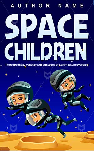 Children-book-cover-Having-fun-Space-Kids-Moon-Astronaut-Vector-Book-design-kids-Outdoors-Friendship-Youth-Cartoon-Earth-Planet