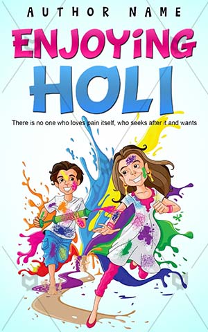 Children-book-cover-Kids-Kid-Enjoying-Holi-Book-ideas-for-kids-Color-Fun-Vector-Celebration-Indian-Splash-Festival