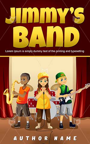 Children-book-cover-Little-Kids-Music-design-Kid-Band-band-Cover-kids-play-Illustration-Talent-Play-Happy