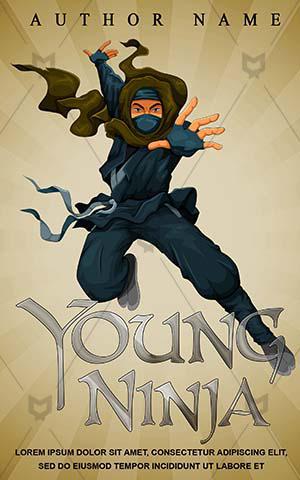 Children-book-cover-ninja-warrior-dark-cartoon-teenage-fighting-jumping-kids-men-design-creatspace-kindle