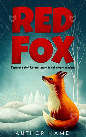 Children-book-cover-Red-Little-Winter-Fox-Illustration-Animal-Cartoon-Childhood-Snow-Fantasy-story-covers-Fairytale