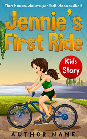 Children-book-cover-Ride--Bicycle--Jane--Children-books-cover-design--Girl--Bicycle--Sport--Green--Vector--Happy--Person--Kids--Road--River--Outdoors--Active