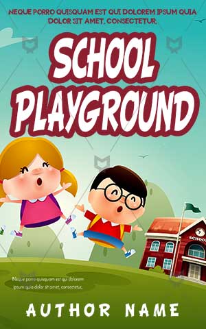 Children-book-cover-school-playground-kids-playing