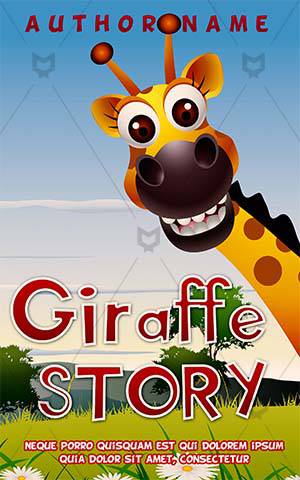 Children-book-cover-smiley-Giraffe-book-cover-design--kids-story--children-coloring-book--yellow-giraffe--coloring-book-for-kids