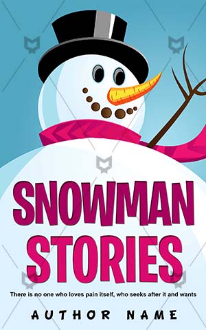 Children-book-cover-Snowball-Smiling-Vector-Book-with-snowman-on-Cartoon-Joyful-Holiday-Childrens-designs-Stories-Snowman
