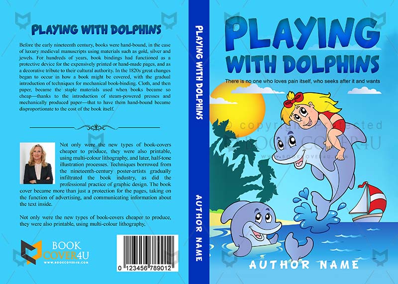 Children-book-cover-design-Playing With Dolphins-front