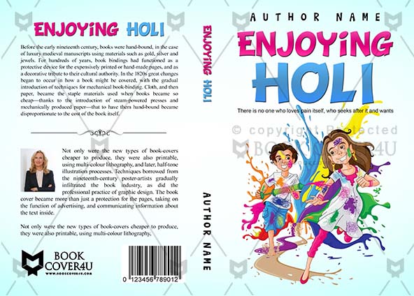 Children-book-cover-design-Enjoying Holi-front