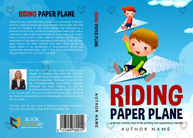 Children-book-cover-design-Riding Paper Plane-front