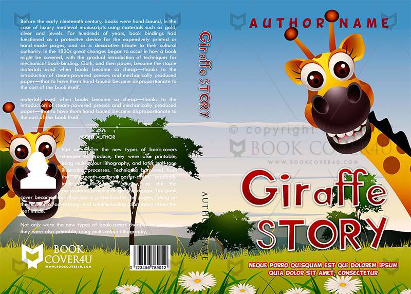 Children-book-cover-design-Giraffe Story-back