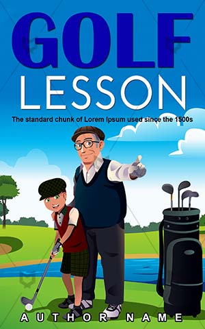 Educational-book-cover-Playing-Teaching-Sport-Leisure-Activity-Cover-kids-play-Illustration-Happy-Boy-design-for-Golf-Happiness-Outdoor