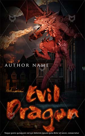Fantasy-book-cover-dragon-fire-city-scary