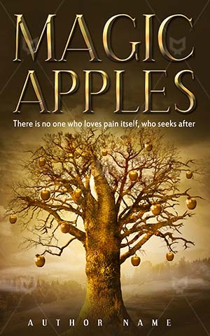 Fantasy-book-cover-Apple--Golden--Magic-tree--Book-covers-with-trees--Golden-apples.-Darkness--Way--Organic--Wood--Food--Fruit--Dark--Dreamy--Fairytale