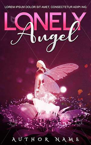 Fantasy-book-cover-Glowing-Angel-Night-Scenery-Illustration-Fairy-Woman-Girl