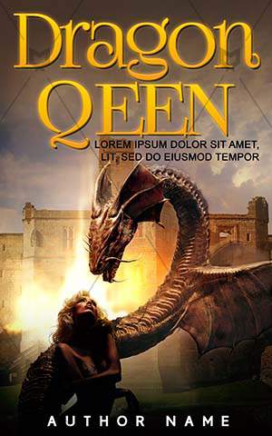 Fantasy-book-cover-warrior-dragon-queen-fairytale-historical-castle