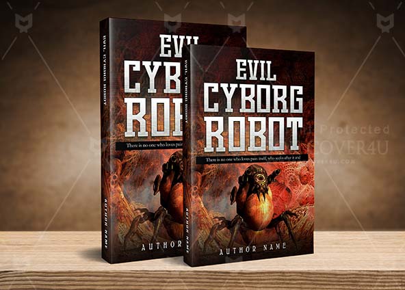 Horror-book-cover-design-Evil Cyborg Robot-back