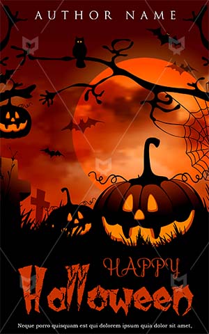 Horror-book-cover-halloween-party-scary-pumpkin-moon-bat