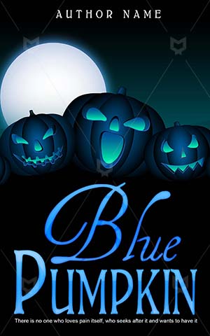 Horror-book-cover-pumpkin-blue-kids