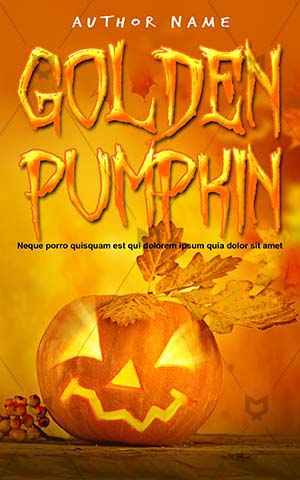 Horror-book-cover-golden-halloween-pumpkin