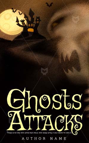 Horror-book-cover-cartoon-ghost-attack