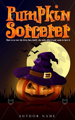 Horror-book-cover-pumpkin-halloween-sorcerer