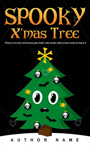 Horror-book-cover-Christmas--Tree--Scary--Vector--Book-cover-christmas--Spooky--Halloween--Bones--Halloween-book-cover--Ghosts--Horror