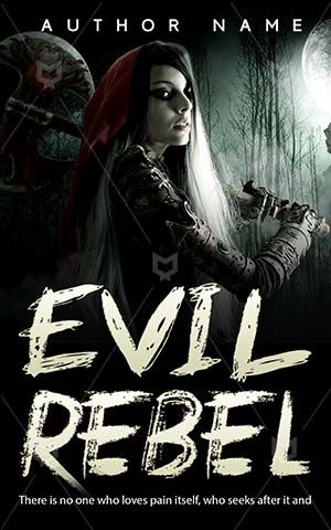 Horror-book-cover-Girl-Dark-Beautiful-Evil-Fantasy-Woman-Forest-Scary-Halloween-Lady-Moon-Warrior-Armor-Axe