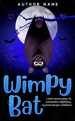 Horror-book-cover-Night-Cartoon-Wimpy-for-kids-Bat-Halloween-Dark-Blood-Illustrator-Bird-Scary-Animal-Cute
