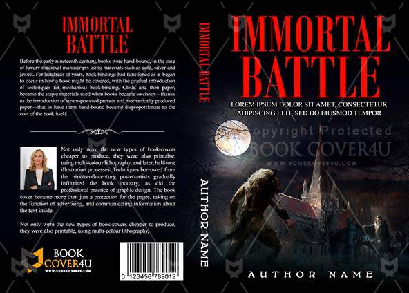 Horror-book-cover-design-Immortal Battle-front