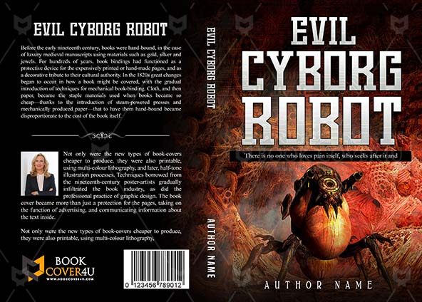 Horror-book-cover-design-Evil Cyborg Robot-front