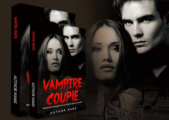 Romance-book-cover-design-Vampire Couple-back
