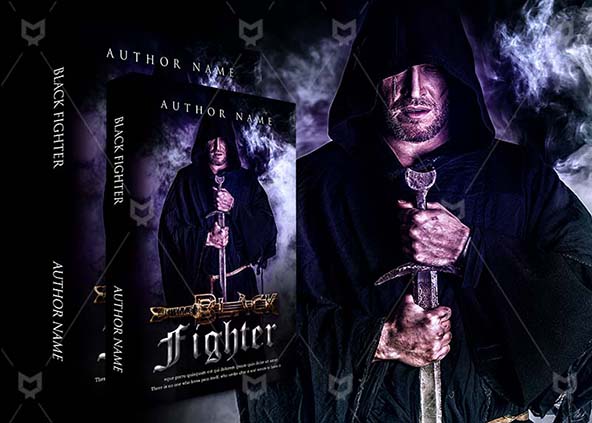 Fantasy-book-cover-design-Black Fighter-back