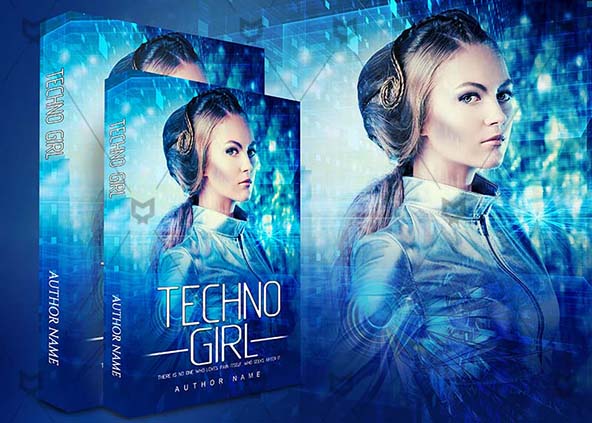 SCI-FI-book-cover-design-Techno Girl-back
