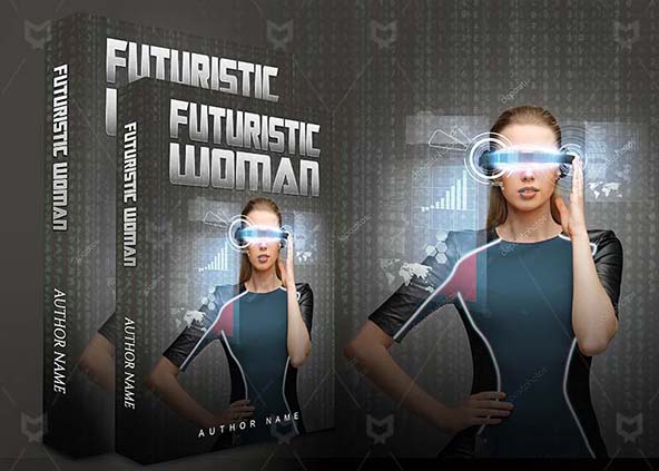 SCI-FI-book-cover-design-Futuristic Woman-back
